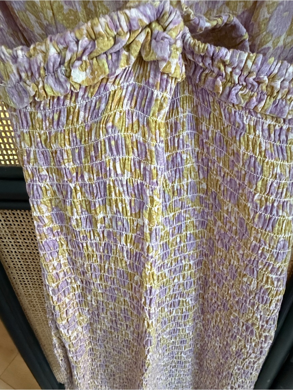 Free People Women’s Tank Top Criss Cross Ruched Mini Dress Floral XSmall - Picture 3 of 4